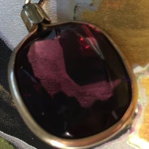 Vintage Large Faceted Purple Stone Pendant